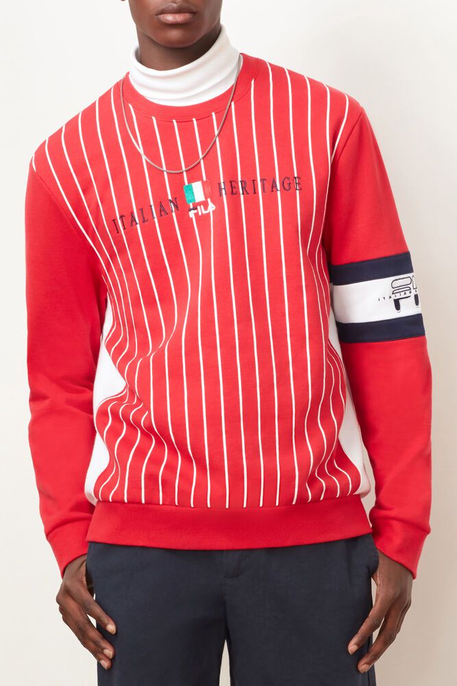 Fila Sweatshirt Mens Red - Mikkel Crew - Philippines 1736284-IO